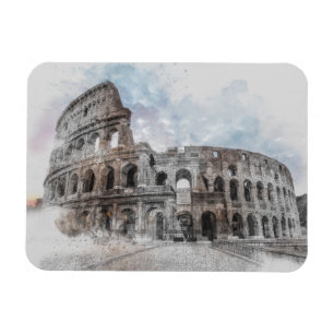 Watercolor Colosseum Magnet – Rome Italy Vintage