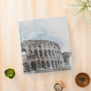 Watercolor Colosseum Rome Italy 3-Ring Binder