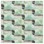 Watercolor Common Loon Bird Nature Art Fabric