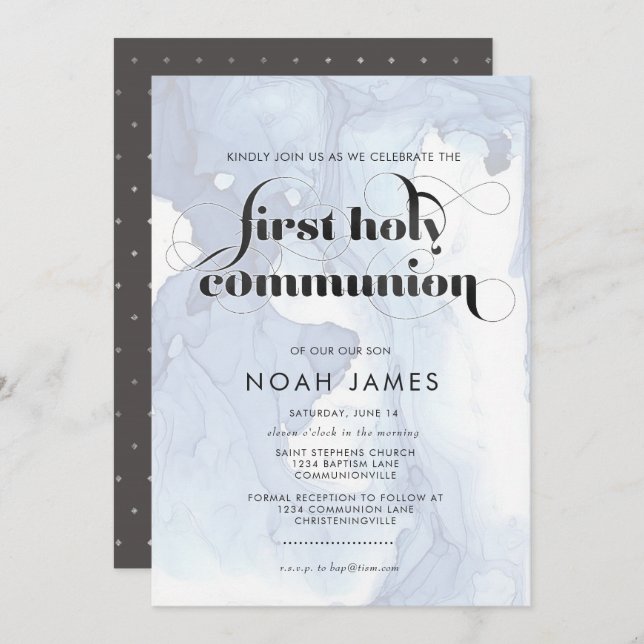 Watercolor Communion Invitation (Front/Back)