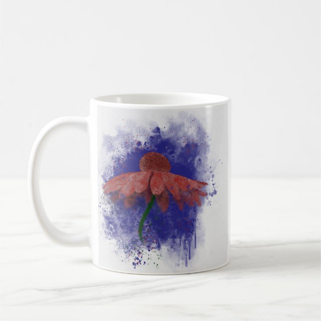 Watercolor Coneflower Mug (Left)