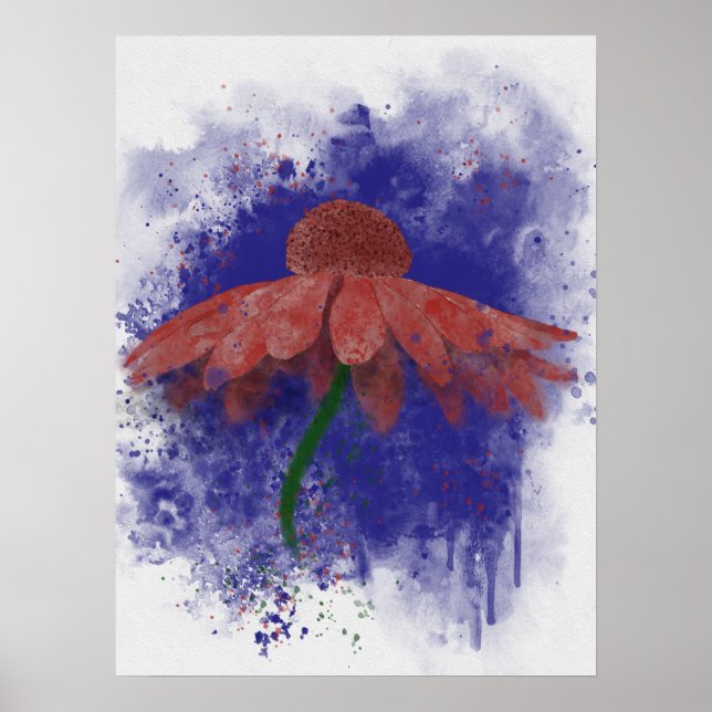 Watercolor Coneflower Poster (Front)