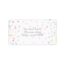 Watercolor Confetti Address Label