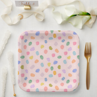Watercolor confetti paper plates
