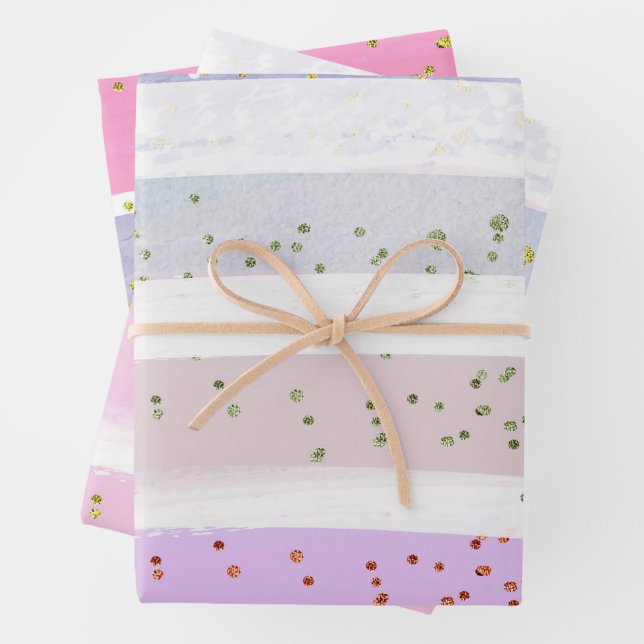 Watercolor Confetti Pattern Wrapping Paper Sheets (In situ)