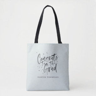 Watercolor congrats to the grad graduate tote