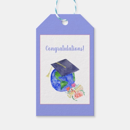 Watercolor Congratulations Graduations Gift Tags
