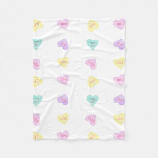 Watercolor Convo Heartz Slang Fleece Small Blanket (Front)