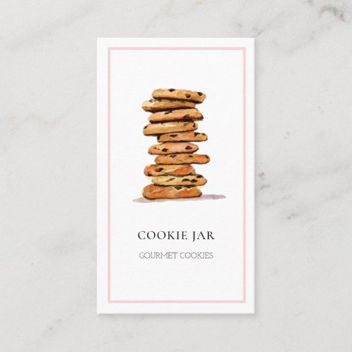 Customizable Watercolor cookie Bakery  business card