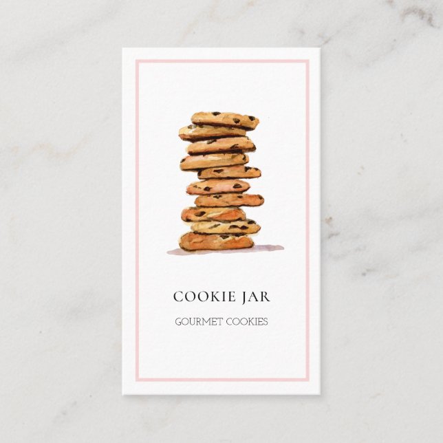 Watercolor cookie Bakery  business card (Front)