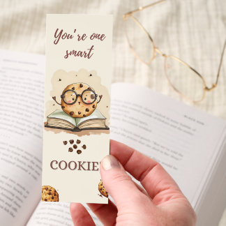 Watercolor Cookie with Glasses & Book Boho Teacher Bookmarks
