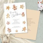 Watercolor Cookies Gingerbread Merry Christmas  Holiday Card<br><div class="desc">Watercolor Cookies Gingerbread Merry Christmas.  Available digitally and printed. A modern design with a cookies and gingerbread people illustration border. Merry Christmas is in a set script. Easily personalise the rest of the text on each side to your own details.</div>