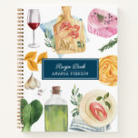 Watercolor Cooking Personalized Name Recipe Book at Zazzle