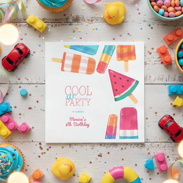 watercolor cool ice ice-cream party birthday napkins (Creator Uploaded)