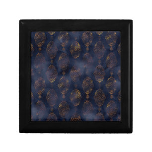 Watercolor Copper Patina Damask Pattern Gift Box