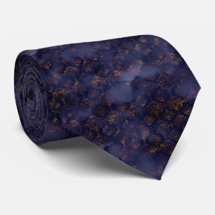 Watercolor Copper Patina Damask Pattern Neck Tie