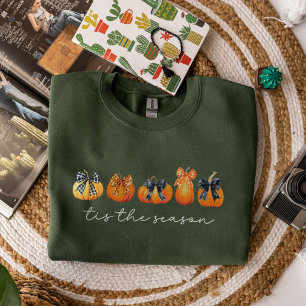 Watercolor Coquette Bow Pumpkin Fall Thanksgiving Sweatshirt