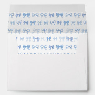 Watercolor Coquette Bows Boy Baby Shower Party Envelope