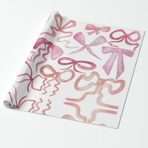 Watercolor Coquette Pink Bow Girls Baby Shower 