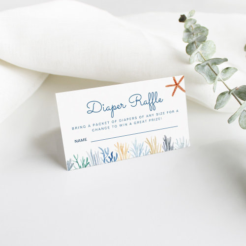 Watercolor Coral  Baby Shower Diaper Raffle Enclos