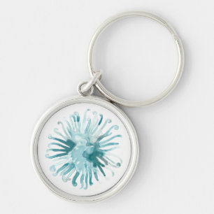 Watercolor Coral - Blue 2 Keychain