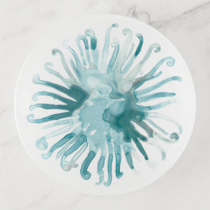 Watercolor Coral - Blue 2 Trinket Tray