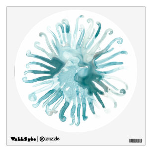 Watercolor Coral - Blue 2 Wall Decal
