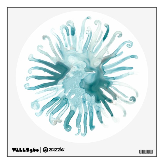 Watercolor Coral - Blue 2 Wall Decal (Front)