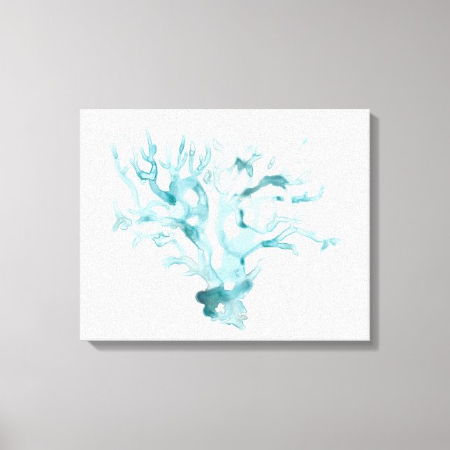 Watercolor Coral - Blue Canvas Print (Front)