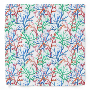 Watercolor Coral Pattern Bandana