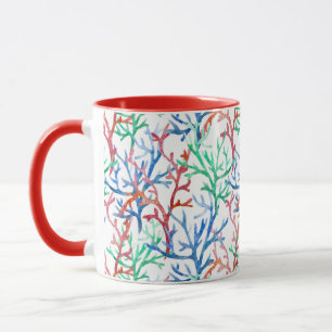 Watercolor Coral Pattern Mug