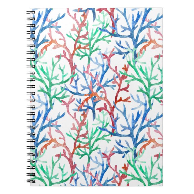 Watercolor Coral Pattern Notebook (Front)