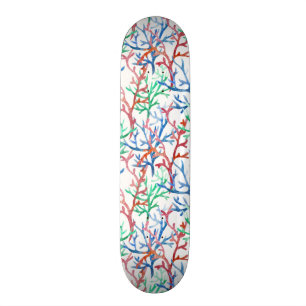 Watercolor Coral Pattern Skateboard Deck