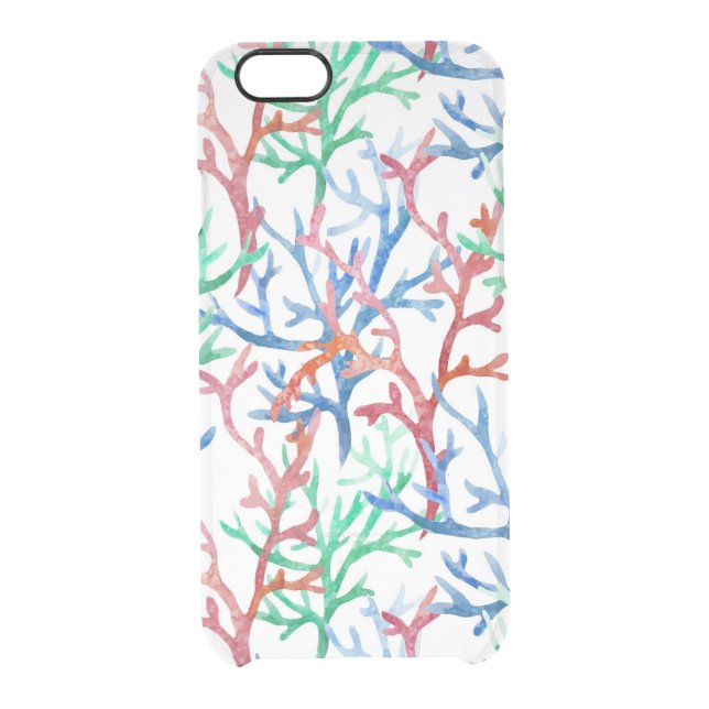 Watercolor Coral Pattern Uncommon iPhone Case (Back)