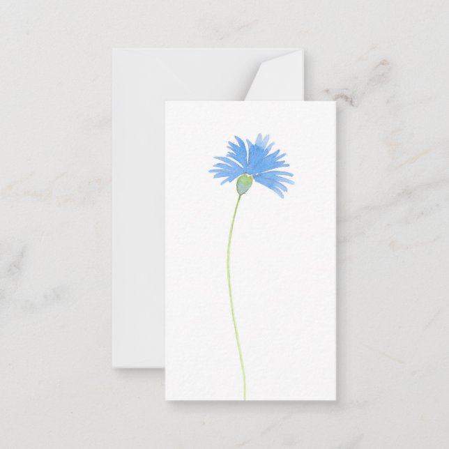 Watercolor Cornflower Note Card (Front)