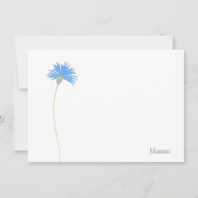 Watercolor Cornflower Note Card (Front)