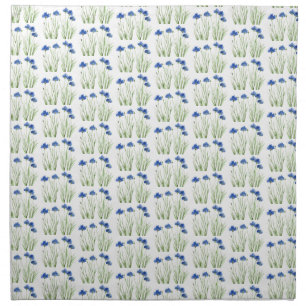 Watercolor Cornflowers Wildflowers Blue Floral Cloth Napkin