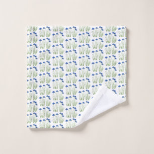 Watercolor Cornflowers Wildflowers Blue Floral Wash Cloth