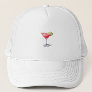 Watercolor Cosmopolitan Cocktail Drink Trucker Hat