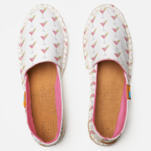 Watercolor Cosmopolitan Cocktails Espadrilles