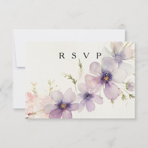 Watercolor cosmos floral RSVP meal choices