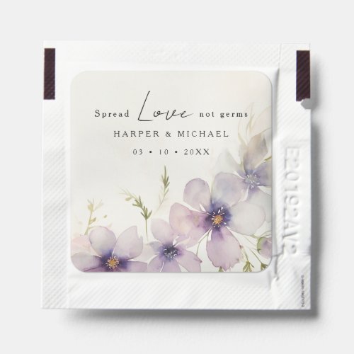 Watercolor cosmos flowers wedding hand sanitizer packet