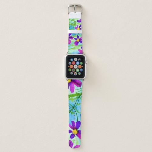 Watercolor Cosmos Pattern Watch Band