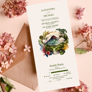 Watercolor Costa Rica Destination Wedding All In O One Invitation