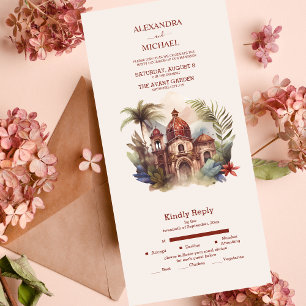 Watercolor Costa Rica Destination Wedding All In O One Invitation