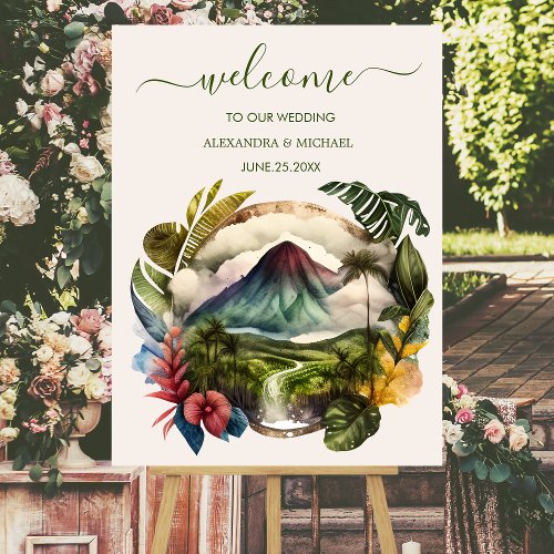 Watercolor Costa Rica Destination Wedding Foam Boa Foam Board