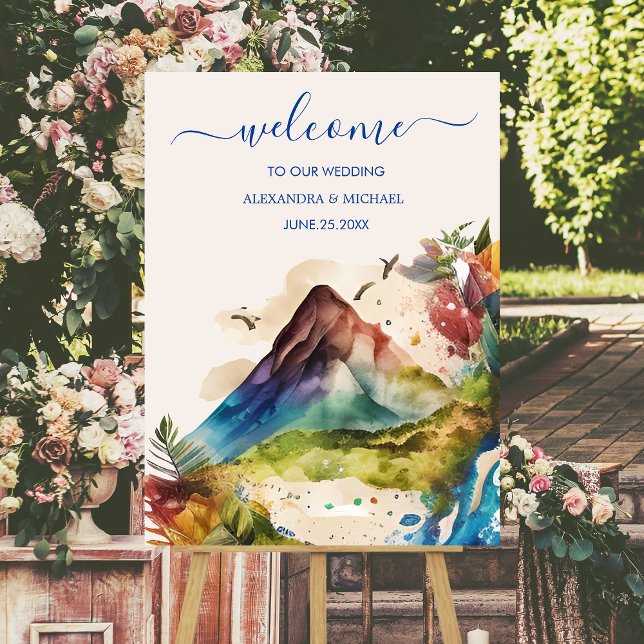Watercolor Costa Rica Destination Wedding Foam Board (Creator Uploaded)