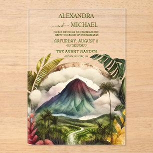 Watercolor Costa Rica Destination Wedding Invitati Acrylic Invitations