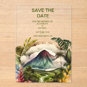 Watercolor Costa Rica Destination Wedding Save The Acrylic Invitations