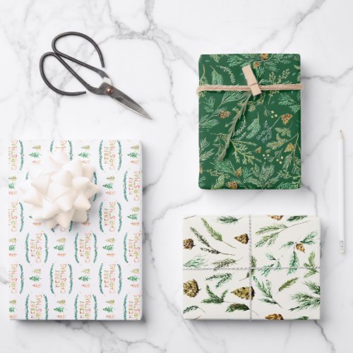 Watercolor Cottage Christmas  Wrapping Paper Sheets